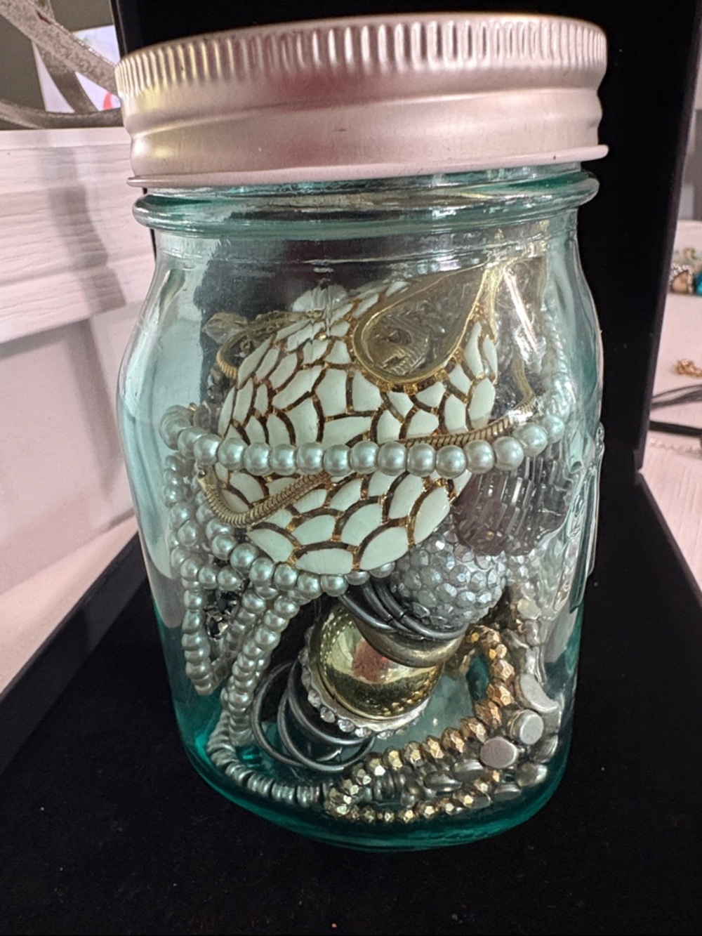 Mystery Glass Jar Filled with Assorted Jewelry